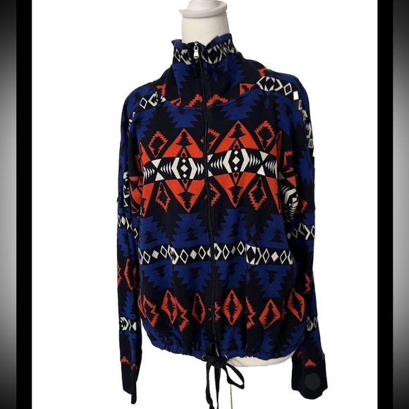 Ralph Lauren R-RL Active Wear Long Sleeve Thermal Zip Up Aztec Pattern Cotton XL - Picture 3 of 6